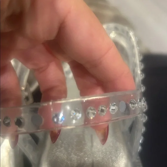 NWOT Jeffrey Campbell Transparent Jelly Embellished Ankle Strap Sandals Sz 8 - Picture 10 of 10